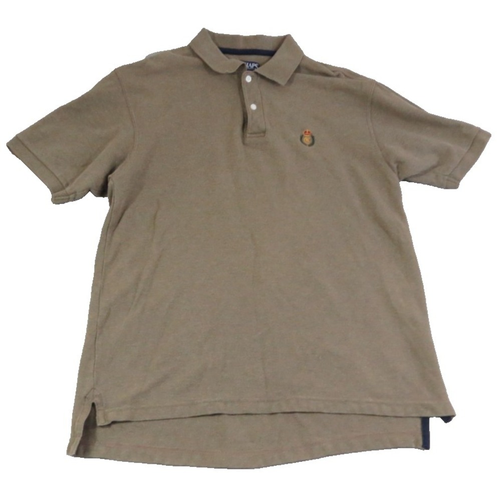 CHAPS RALPH LAUREN Polo Shirt Men M Medium Brown Short Sleeve Pique Crest Cotton